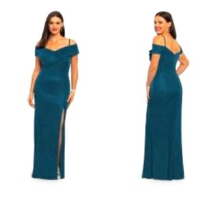 NWT Off the Shoulder/Spaghetti Strap Full-Length Formal Dress